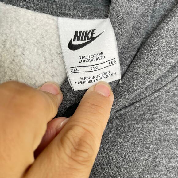 Nike Tall Gray Pullover Hoodie Sweatshirt Athleisure Activewear Men's Size XXL - Picture 9 of 14